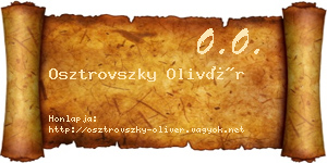 Osztrovszky Olivér névjegykártya