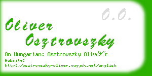 oliver osztrovszky business card